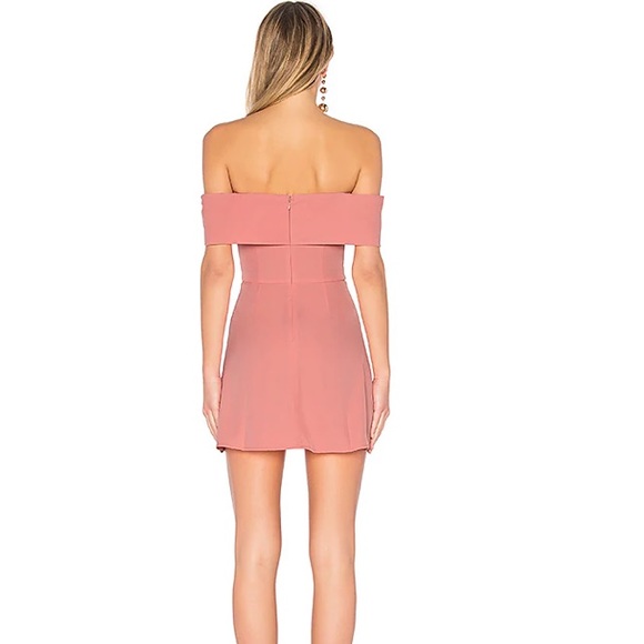 NWOT REVOLVE by the way pink Audrey mini dress size small off shoulder - Picture 3 of 5